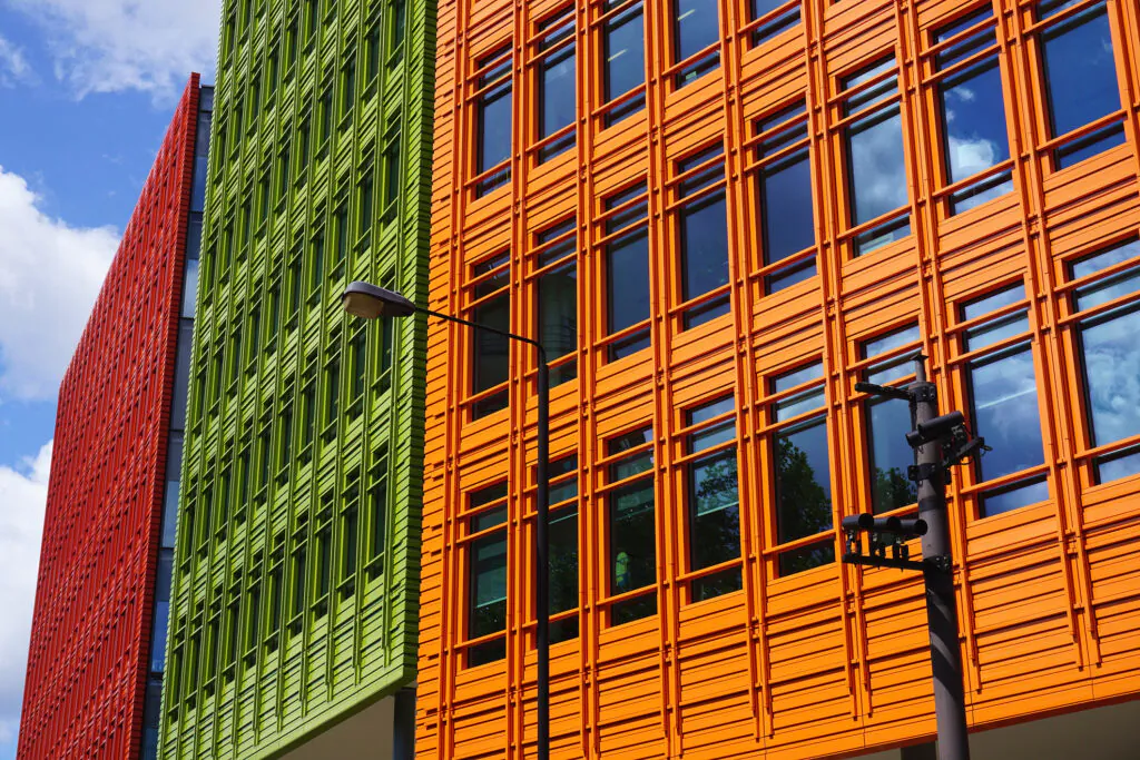 Colourful Modern Building Facade, London, UK