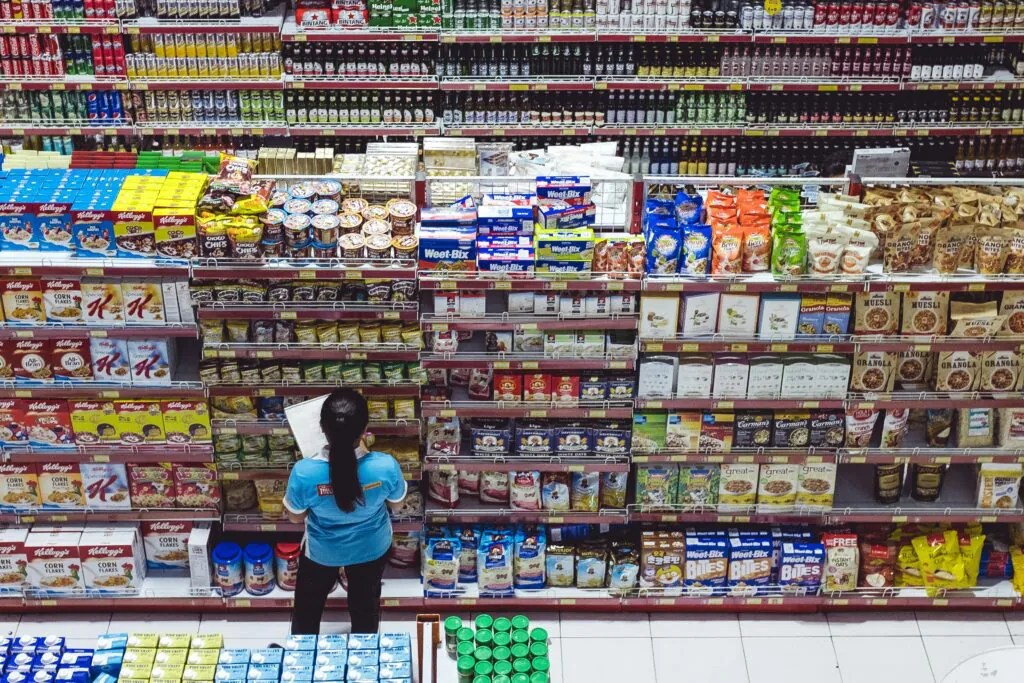 Supermarket shelves