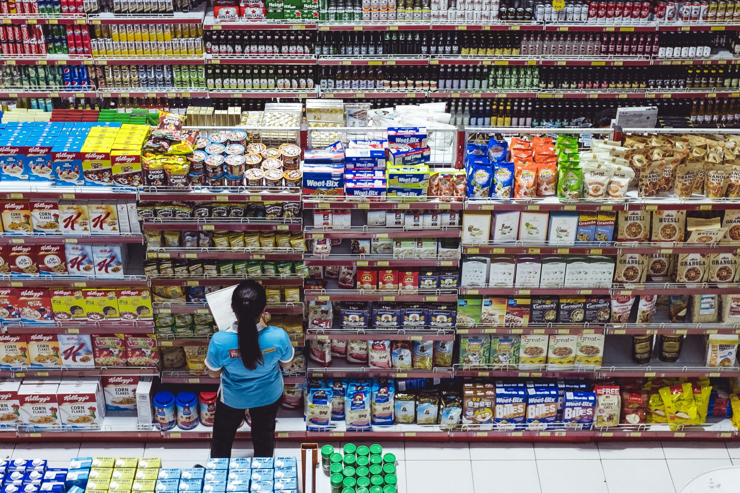 Supermarket shelves
