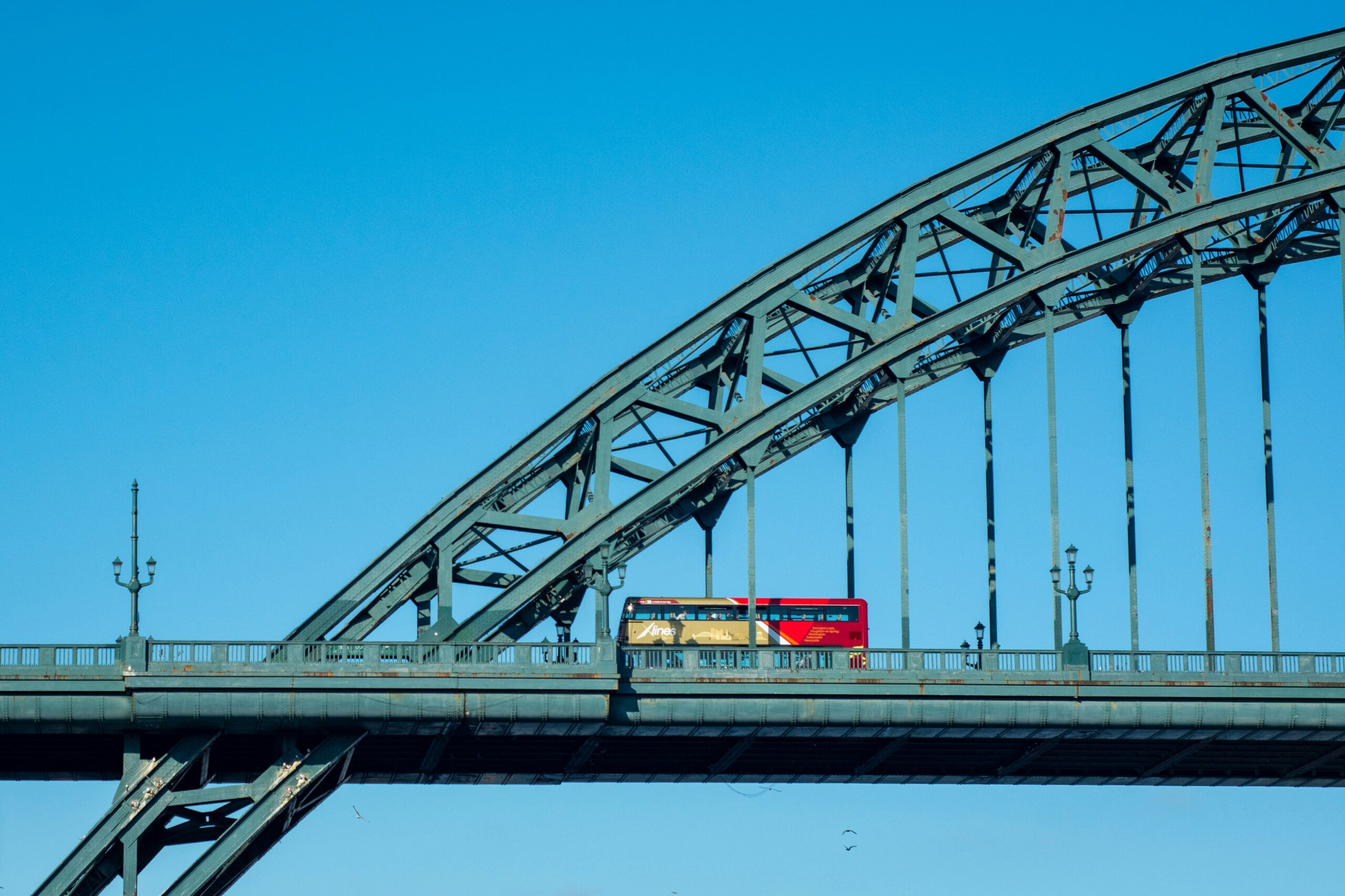 newcastle bus on bridge